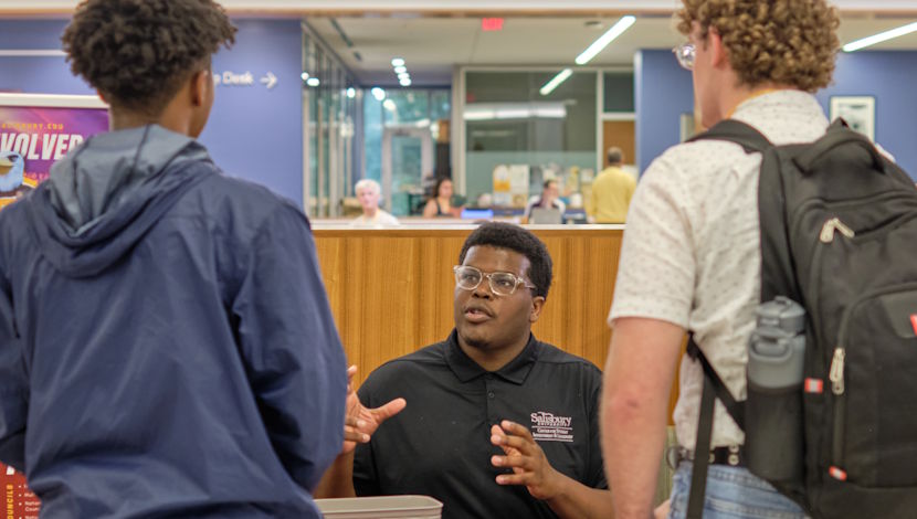 student answering questions