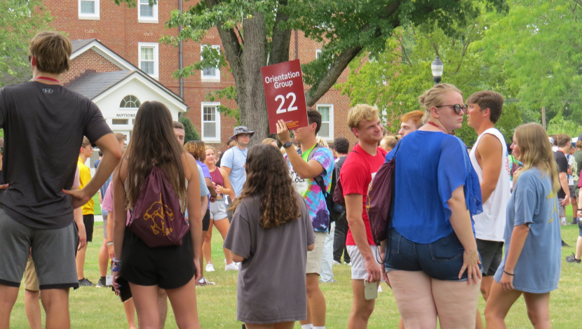 President Lepre greets new students